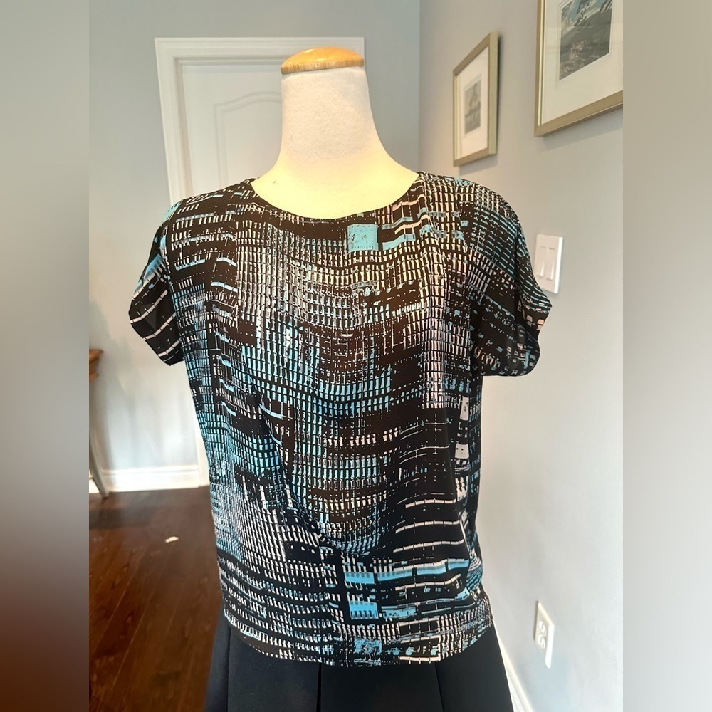 MEXX Boat Neck Extended Sleeve Abstract Print Blouse - Picture 4 of 4
